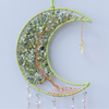 Jade Colour Moon Shape with Healing Green Agates