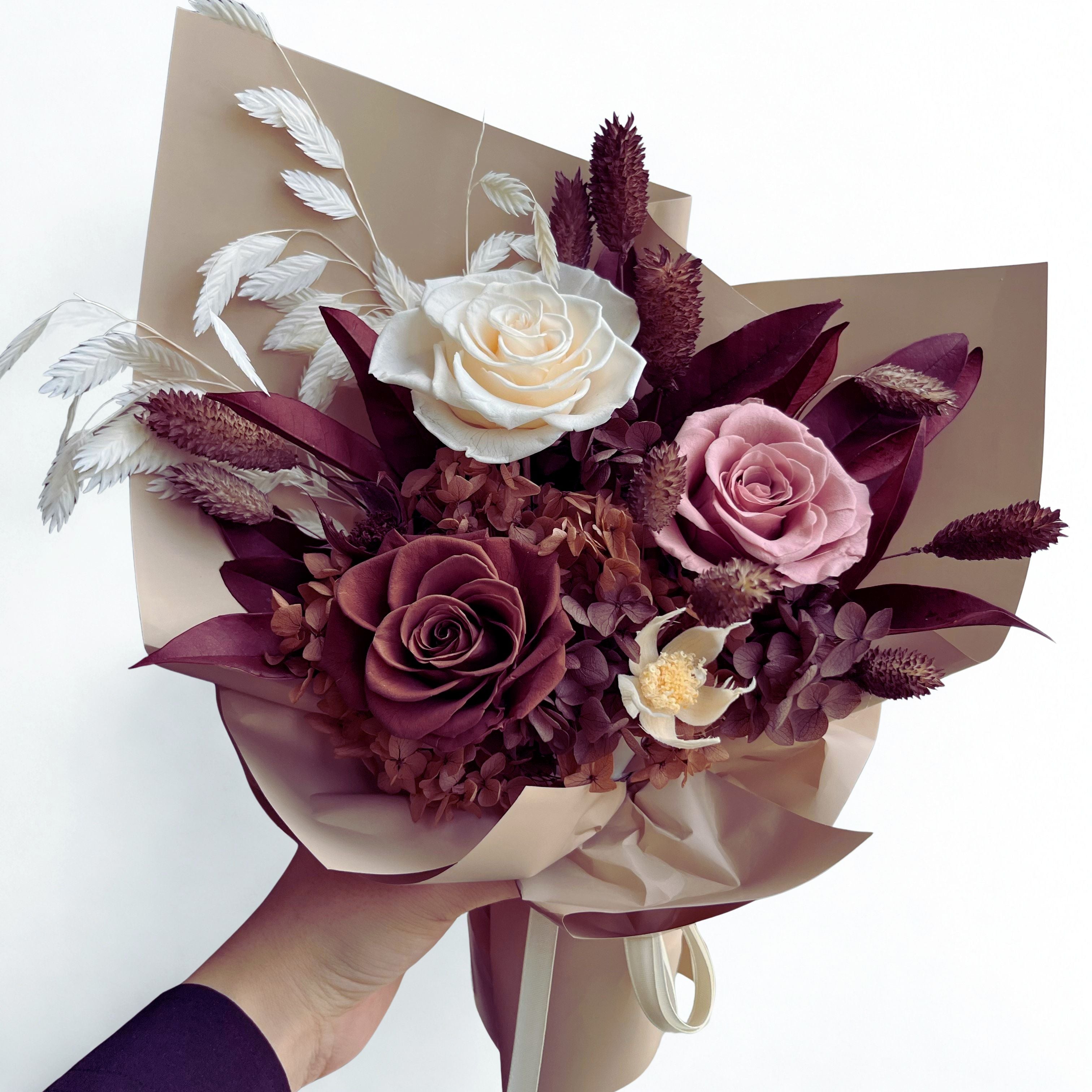Four Seasons Preserved Roses Bouquet – Elegant Neutral Tones