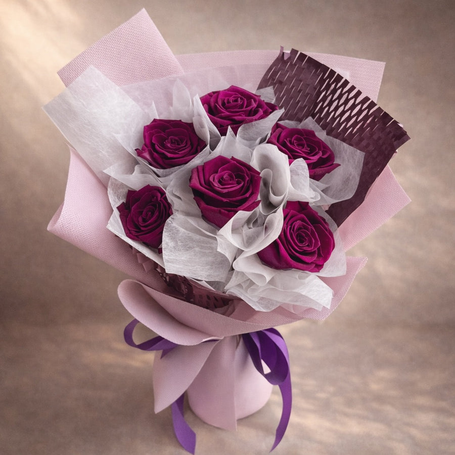 preserved roses gift bouquet purple,  Australia