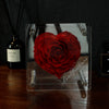 Heart Red Preserved Rose with Acrylic Cover