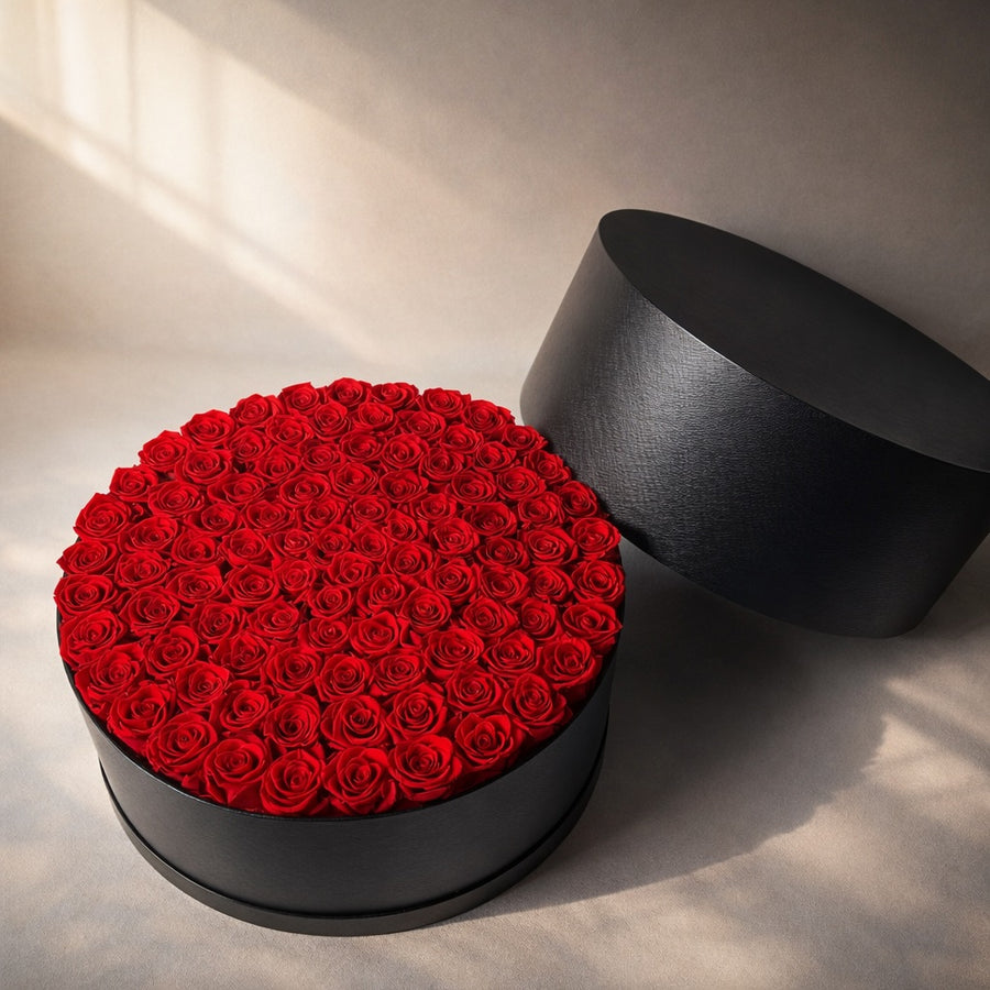 99 Red Preserved Roses Gift Box Australia – Luna & Ray