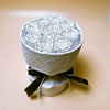 Preserved Roses Leather Style Bouquet – 9 Roses – White