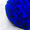 Preserved Roses Box – Round – Blue –  26 Roses