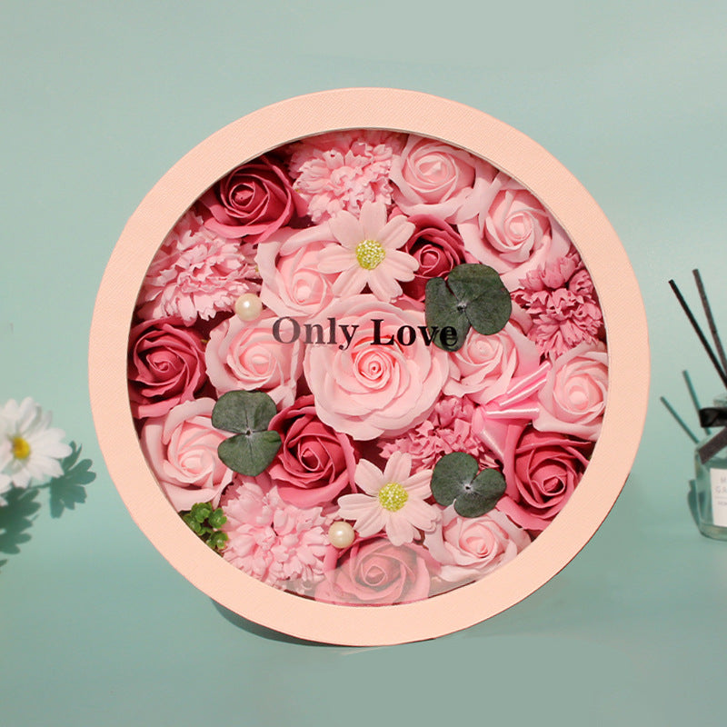 Luxury Soap Flower Gift Box - Pink