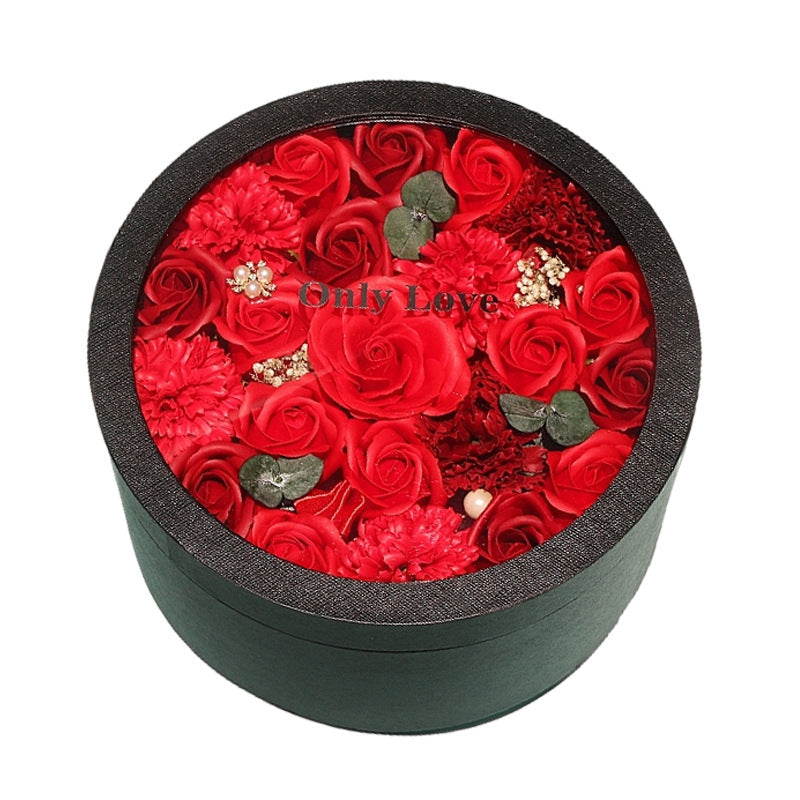 Luxury Soap Flower Gift Box - Red