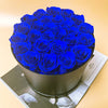 Preserved Roses Box – Round – Blue –  26 Roses