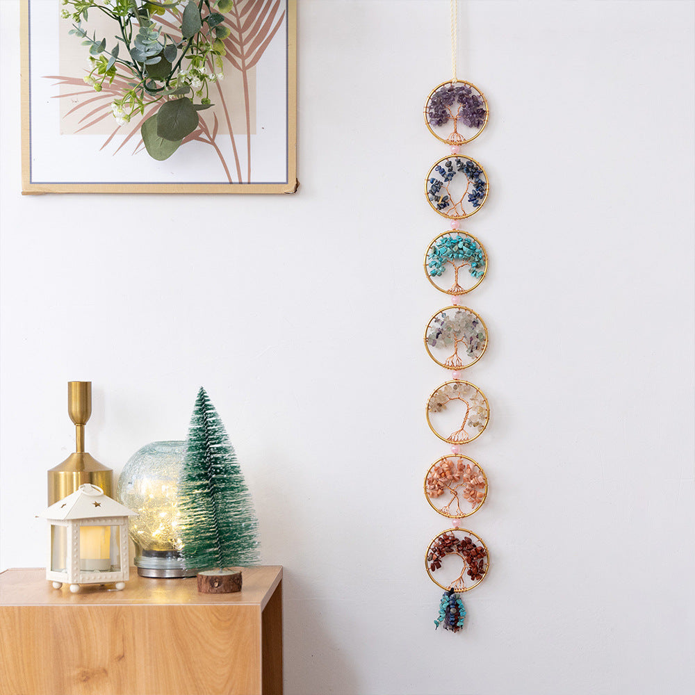 7 Tree of Life Rings Nature Stone Dream Catcher