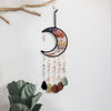 Chromatically Dazzling Moon Shape Dream Catcher with Healing Agate Crystal