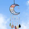 Chromatically Dazzling Moon Shape Dream Catcher with Healing Agate Crystal