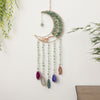 Turquoise Blue Crystal Moon Shape Dream Catcher with Healing Large Agate