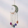 Turquoise Blue Crystal Moon Shape Dream Catcher with Healing Large Agate