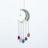 Turquoise Blue Crystal Moon Shape Dream Catcher with Healing Large Agate
