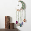 Turquoise Blue Crystal Moon Shape Dream Catcher with Healing Large Agate