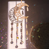 Yellow Crystal Moon Shape Dream Catcher with 9 Healing Agate