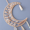 Yellow Crystal Moon Shape Dream Catcher with 9 Healing Agate