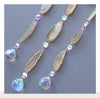 Yellow Crystal Moon Shape Dream Catcher with 9 Healing Agate