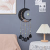 Black Crystal Moon Shape Dream Catcher with 5 Healing Agate