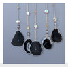 Black Crystal Moon Shape Dream Catcher with 5 Healing Agate