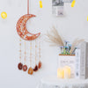 Orange Moon Shape Dream Catcher with Healing Agate