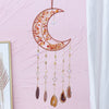 Orange Moon Shape Dream Catcher with Healing Agate