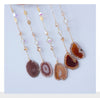 Orange Moon Shape Dream Catcher with Healing Agate