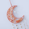 Orange Moon Shape Dream Catcher with Healing Agate