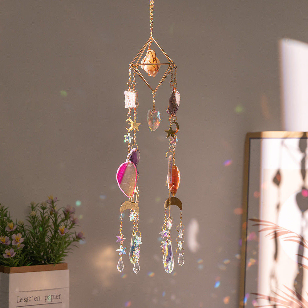 Pineapple Colorful Sun Catcher with Healing Agate