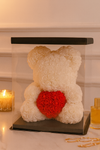 White Rose Bear with Red Heart-40cm