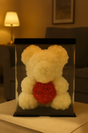 White Rose Bear with Red Heart-40cm