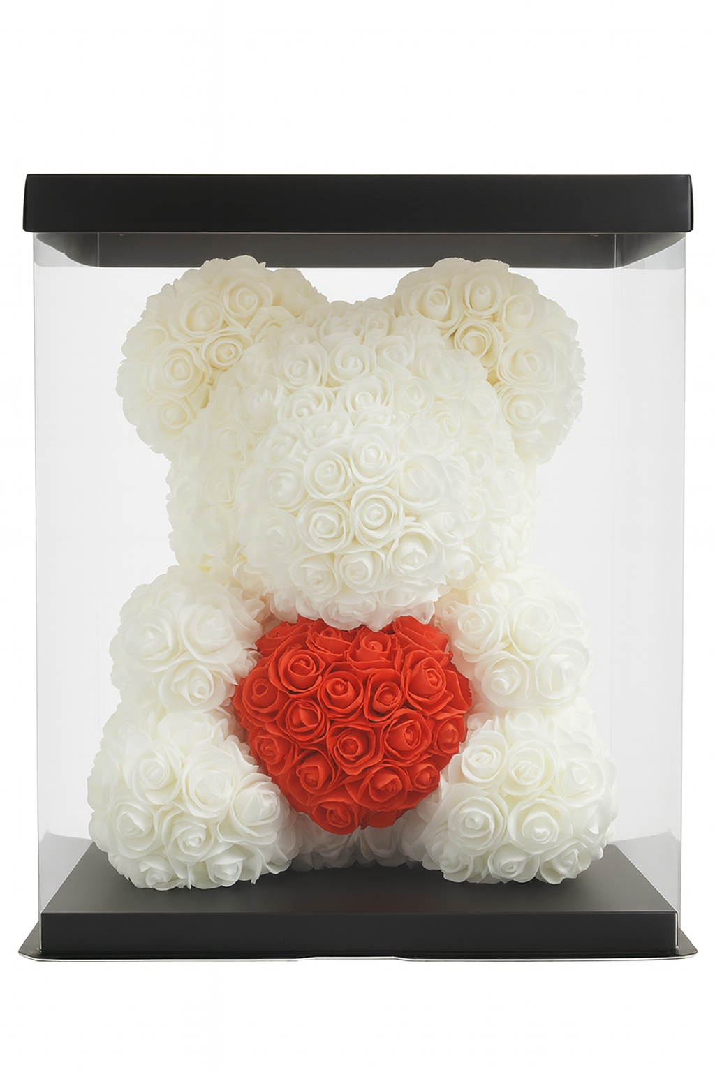 White Rose Bear with Red Heart-40cm