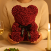 Burgundy Rose Bear with Bow-40cm
