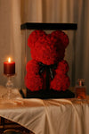 Red Rose Bear with Black Bow - 40cm