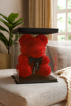 Red Rose Bear with Black Bow - 40cm