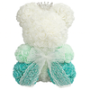 Tiffany Blue Rose Bear with Crown - 40cm