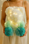 Tiffany Blue Rose Bear with Crown - 40cm