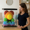 Rainbow Rose Bear with Bow - 40cm