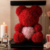 Red Rose Bear with Pink Heart-25cm