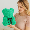Tiffany Blue Rose Bear with Bow-40cm