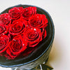 Preserved Roses Leather Style Bouquet – 9 Roses – Classic Red