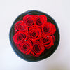 Preserved Roses Leather Style Bouquet – 9 Roses – Classic Red