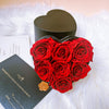 Preserved Roses Box – Heart Shape – Red – 7 Roses