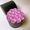 Preserved Roses Box – Round – Pink –  18 Roses