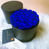 Preserved Roses Box – Round – Blue –  26 Roses