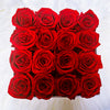 Preserved Roses Box Acrylic Cover – Square – Red –  16 Roses