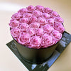 Preserved Roses Box – Round – Pink –  26 Roses