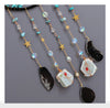 Turquoise Moon Shape Dream Catcher with Healing Agate