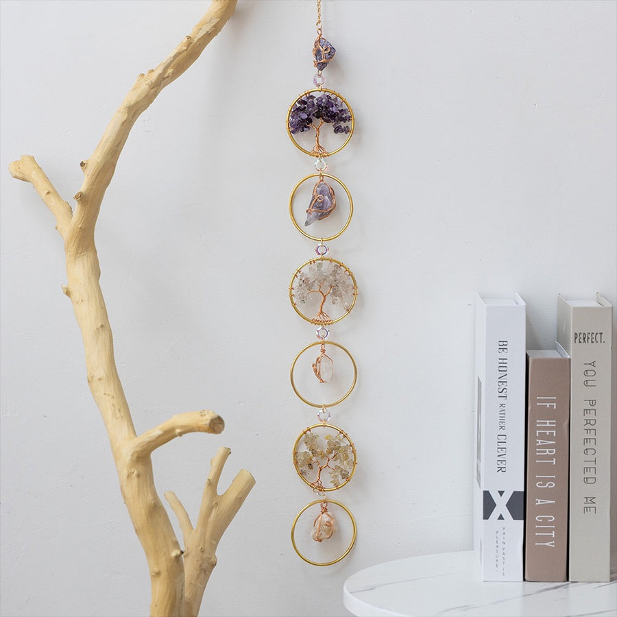 Gold Purple Crystal in 6 Rings