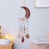 Red Bright Moon Shape Dream Catcher with Healing Agate