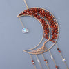 Red Bright Moon Shape Dream Catcher with Healing Agate