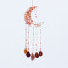 Flaming Red Moon Shape Dream Catcher with Healing Agate